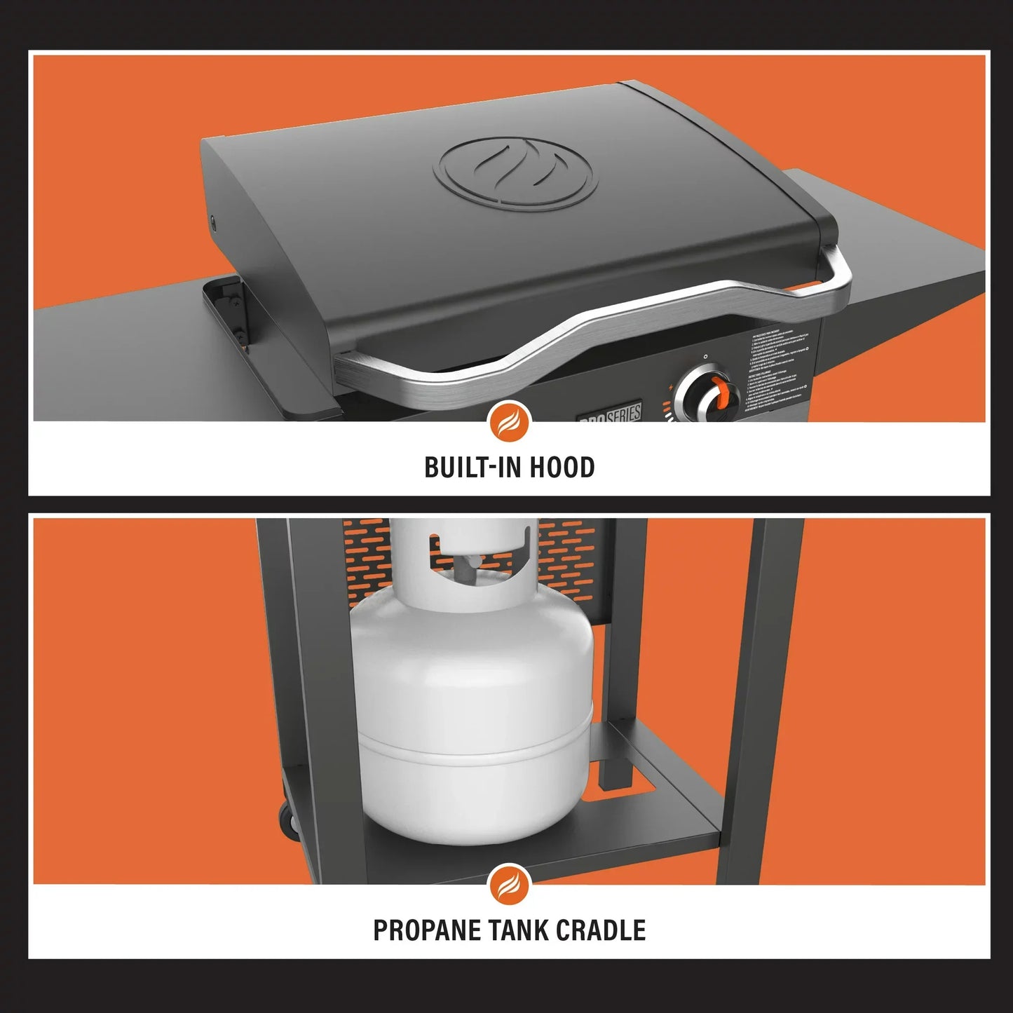 Blackstone Pro Series 2 Burner 22" Propane Pedestal Griddle with Hood