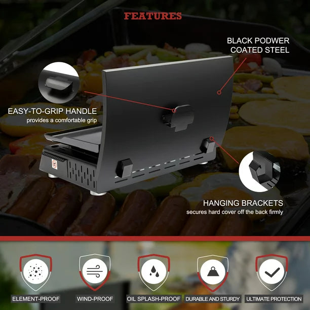 Royal Gourmet PD1301S Portable 24-Inch 3-Burner Table Top Gas Grill Griddle with Cover 25 500 BTUs Outdoor Cooking Camping or Tailgating Black