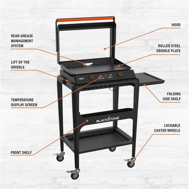 Blackstone E-Series 22" Electric Tabletop Griddle with Prep Cart