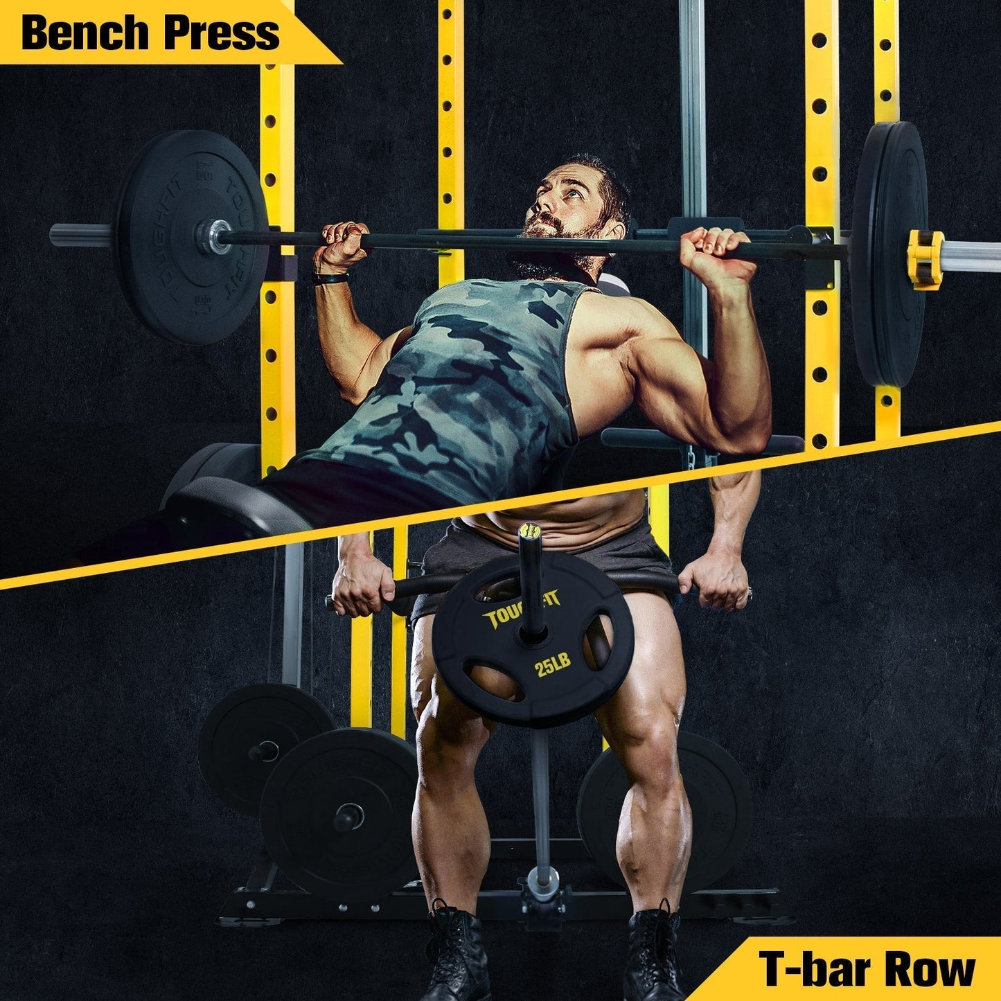 ToughFit PR-410 Max Power Rack Home Gym Package with Bench