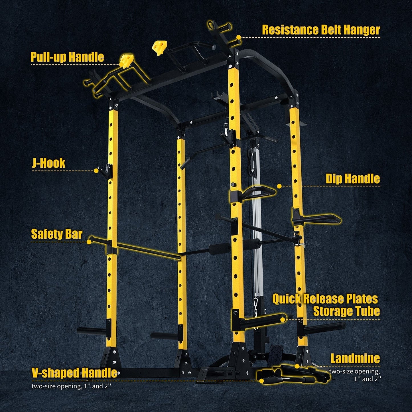 ToughFit PR-410 Max Power Rack Home Gym Package with Bench