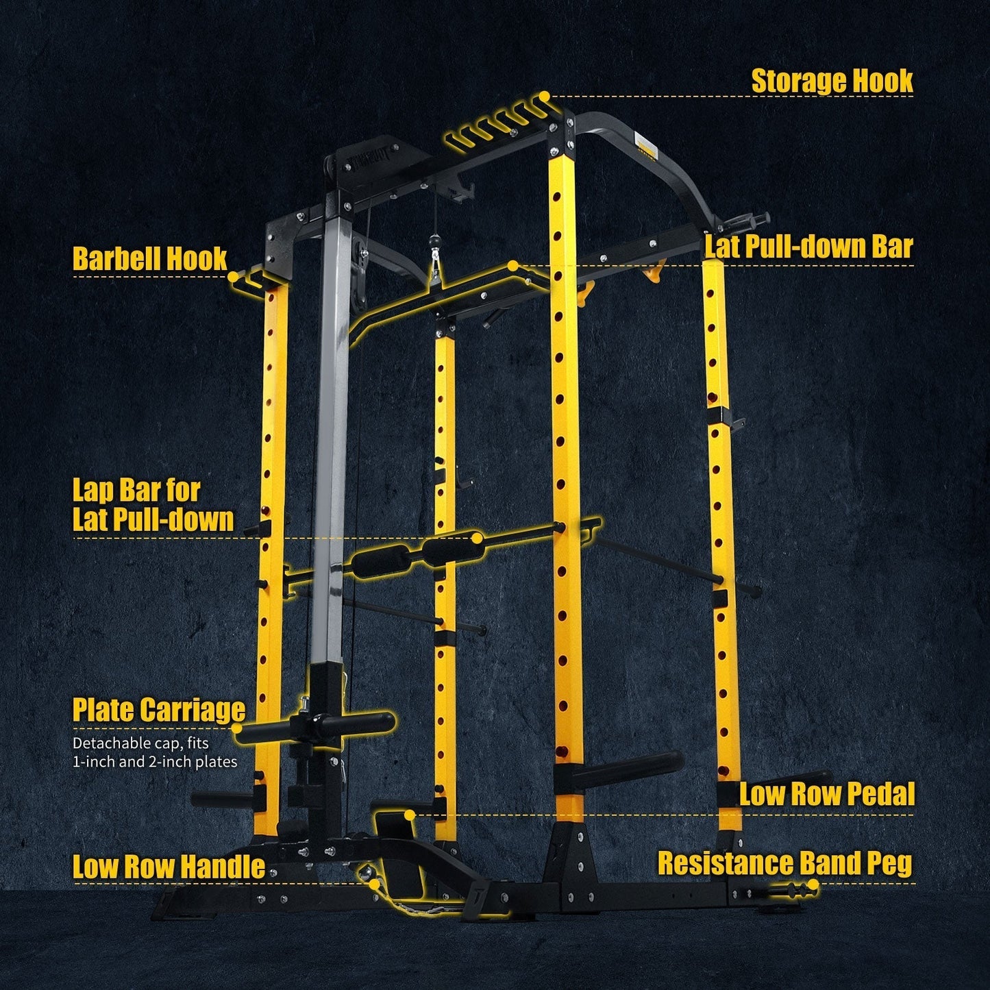 ToughFit PR-410 Max Power Rack Home Gym Package with Bench