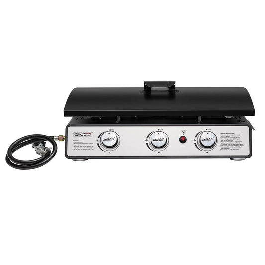 Royal Gourmet PD1301S Portable 24-Inch 3-Burner Table Top Gas Grill Griddle with Cover 25 500 BTUs Outdoor Cooking Camping or Tailgating Black