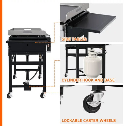 Royal Gourmet GB4002 4-Burner Griddle Flat Top Gas Grill, 36-Inch Propane Outdoor BBQ, Black