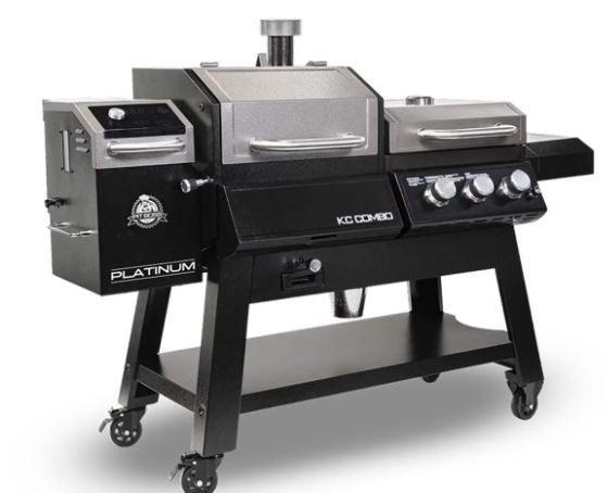 Pit Boss Platinum KC Combo, WiFi and Bluetooth Wood Pellet and Gas Grill