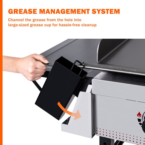 Royal Gourmet GB4002 4-Burner Griddle Flat Top Gas Grill, 36-Inch Propane Outdoor BBQ, Black