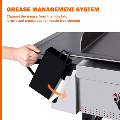 Royal Gourmet GB4002 4-Burner Griddle Flat Top Gas Grill, 36-Inch Propane Outdoor BBQ, Black