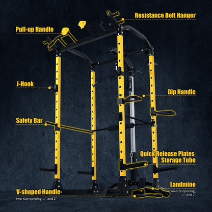 ToughFit PR-410 Max Power Rack Home Gym Package with Bench